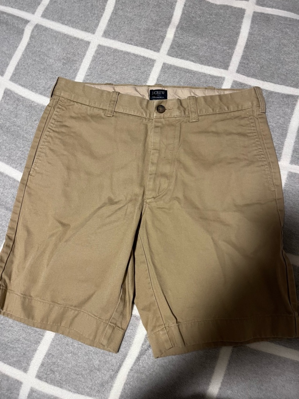 J. Crew Men's Tan Flat-Front Cotton Shorts